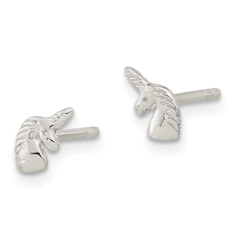 FJC Finejewelers 925 Sterling Silver Button Rhodium Plated Polished Unicorn Head Post Earrings 6 x 4 mm
