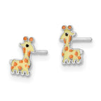 FJC Finejewelers 925 Sterling Silver Button Rhodium Platedd Enameled Giraffe Post Earrings 7 x 5 mm