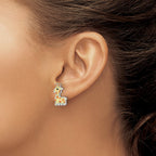 FJC Finejewelers 925 Sterling Silver Button Rhodium Platedd Enameled Giraffe Post Earrings 7 x 5 mm
