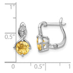 FJC Finejewelers 925 Sterling Silver Dangle Citrine and White Topaz Hinged Earrings 13 mm