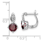 FJC Finejewelers 925 Sterling Silver Dangle Garnet and White Topaz Hinged Earrings 13 mm