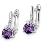 FJC Finejewelers 925 Sterling Silver Dangle Aethyst and WhiteTopaz Circle Hinged Earring 14 mm