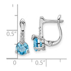 FJC Finejewelers 925 Sterling Silver Dangle Swiss Blue Topaz and White Topaz Circle Hinged Earrings 13 mm