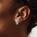 FJC Finejewelers 925 Sterling Silver Dangle Citrine and White Topaz Swirl Hinged Earring 13 mm