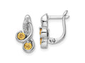 FJC Finejewelers 925 Sterling Silver Dangle Citrine and White Topaz Swirl Hinged Earring 13 mm