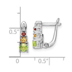 FJC Finejewelers 925 Sterling Silver Peridot Citrine Garnet White Topaz Hinged Earrings 12 mm