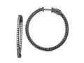 FJC Finejewelers 925 Sterling Silver Black Rhodium Plated In and Out CZ Round Hoop Earrings 33 x 34 mm