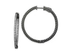 FJC Finejewelers 925 Sterling Silver Black Rhodium Plated In and Out CZ Round Hoop Earrings 33 x 34 mm