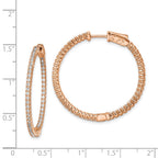 FJC Finejewelers 925 Sterling Silver Rose-tone CZ In and Out Round Hoop Earrings 33 x 34 mm