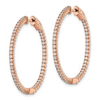 FJC Finejewelers 925 Sterling Silver Rose-tone CZ In and Out Round Hoop Earrings 33 x 34 mm