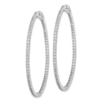 FJC Finejewelers 925 Sterling Silver Rhodium Plated CZ In and Out Round Hinged Hoop Earrings 48 x 49 mm