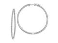 FJC Finejewelers 925 Sterling Silver Rhodium Plated CZ In and Out Round Hinged Hoop Earrings 48 x 49 mm