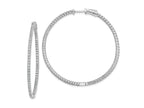 FJC Finejewelers 925 Sterling Silver Rhodium Plated CZ In and Out Round Hinged Hoop Earrings 48 x 49 mm