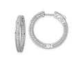 FJC Finejewelers 925 Sterling Silver Rhodium Plated CZ In and Out Round Hoop Earrings 22 x 24 mm