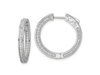 FJC Finejewelers 925 Sterling Silver Rhodium Plated CZ In and Out Round Hoop Earrings 22 x 24 mm