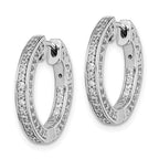 FJC Finejewelers 925 Sterling Silver Rhodium Plated CZ In and Out Round Hoop Earrings 19 x 19 mm