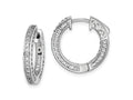 FJC Finejewelers 925 Sterling Silver Rhodium Plated CZ In and Out Round Hoop Earrings 19 x 19 mm