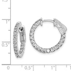 FJC Finejewelers 925 Sterling Silver Rhodium Plated CZ In and Out Round Hinged Hoop Earrings 19 x 20 mm
