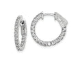 FJC Finejewelers 925 Sterling Silver Rhodium Plated CZ In and Out Round Hinged Hoop Earrings 19 x 20 mm