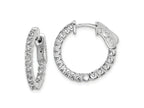 FJC Finejewelers 925 Sterling Silver Rhodium Plated CZ In and Out Round Hinged Hoop Earrings 19 x 20 mm
