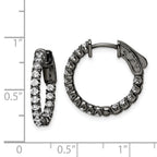 FJC Finejewelers 925 Sterling Silver Black Rhodium Plated CZ In and Out Hoop Earrings 19 x 20 mm
