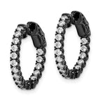 FJC Finejewelers 925 Sterling Silver Black Rhodium Plated CZ In and Out Hoop Earrings 19 x 20 mm