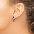 FJC Finejewelers 925 Sterling Silver Black Rhodium Plated CZ In and Out Hoop Earrings 19 x 20 mm