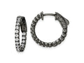 FJC Finejewelers 925 Sterling Silver Black Rhodium Plated CZ In and Out Hoop Earrings 19 x 20 mm