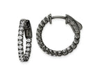 FJC Finejewelers 925 Sterling Silver Black Rhodium Plated CZ In and Out Hoop Earrings 19 x 20 mm
