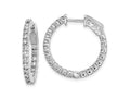 FJC Finejewelers 925 Sterling Silver Rhodium Plated CZ In and Out Round Hinged Hoop Earrings 23 x 23 mm