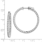FJC Finejewelers 925 Sterling Silver Rhodium Plated CZ In and Out Round Hinged Hoop Earrings 34 x 33 mm