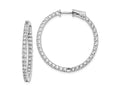 FJC Finejewelers 925 Sterling Silver Rhodium Plated CZ In and Out Round Hinged Hoop Earrings 34 x 33 mm