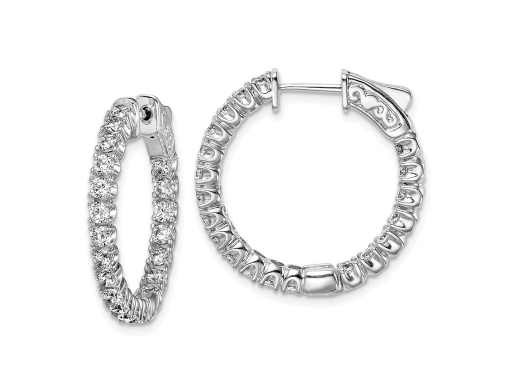 FJC Finejewelers 925 Sterling Silver Rhodium Plated CZ In and Out Round Hoop Earrings 24 x 25 mm