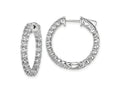 FJC Finejewelers 925 Sterling Silver Rhodium Plated CZ In and Out Round Hoop Earrings 24 x 25 mm