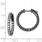 FJC Finejewelers 925 Sterling Silver Black Rhodium Plated CZ In and Out Hoop Earrings 23 x 25 mm