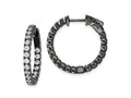 FJC Finejewelers 925 Sterling Silver Black Rhodium Plated CZ In and Out Hoop Earrings 23 x 25 mm