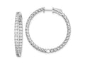 FJC Finejewelers 925 Sterling Silver Rhodium Plated CZ In and Out Round Hinged Hoop Earrings 34 x 33 mm