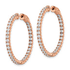 FJC Finejewelers 925 Sterling Silver Rose-tone CZ In and Out Round Hoop Earrings 34 x 34 mm