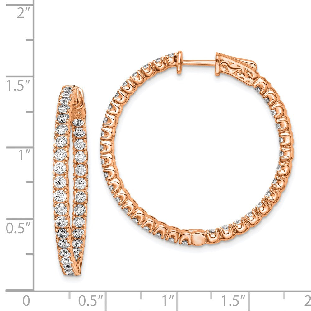FJC Finejewelers 925 Sterling Silver Rose-tone CZ In and Out Round Hoop Earrings 34 x 34 mm