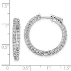 FJC Finejewelers 925 Sterling Silver Rhodium Plated CZ In and Out Round Hoop Earrings 26 x 26 mm