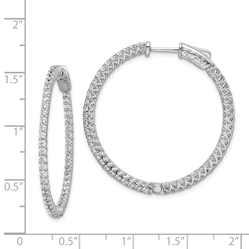 FJC Finejewelers 925 Sterling Silver Rhodium Plated CZ In and Out Round Hoop Earrings 36 x 36 mm