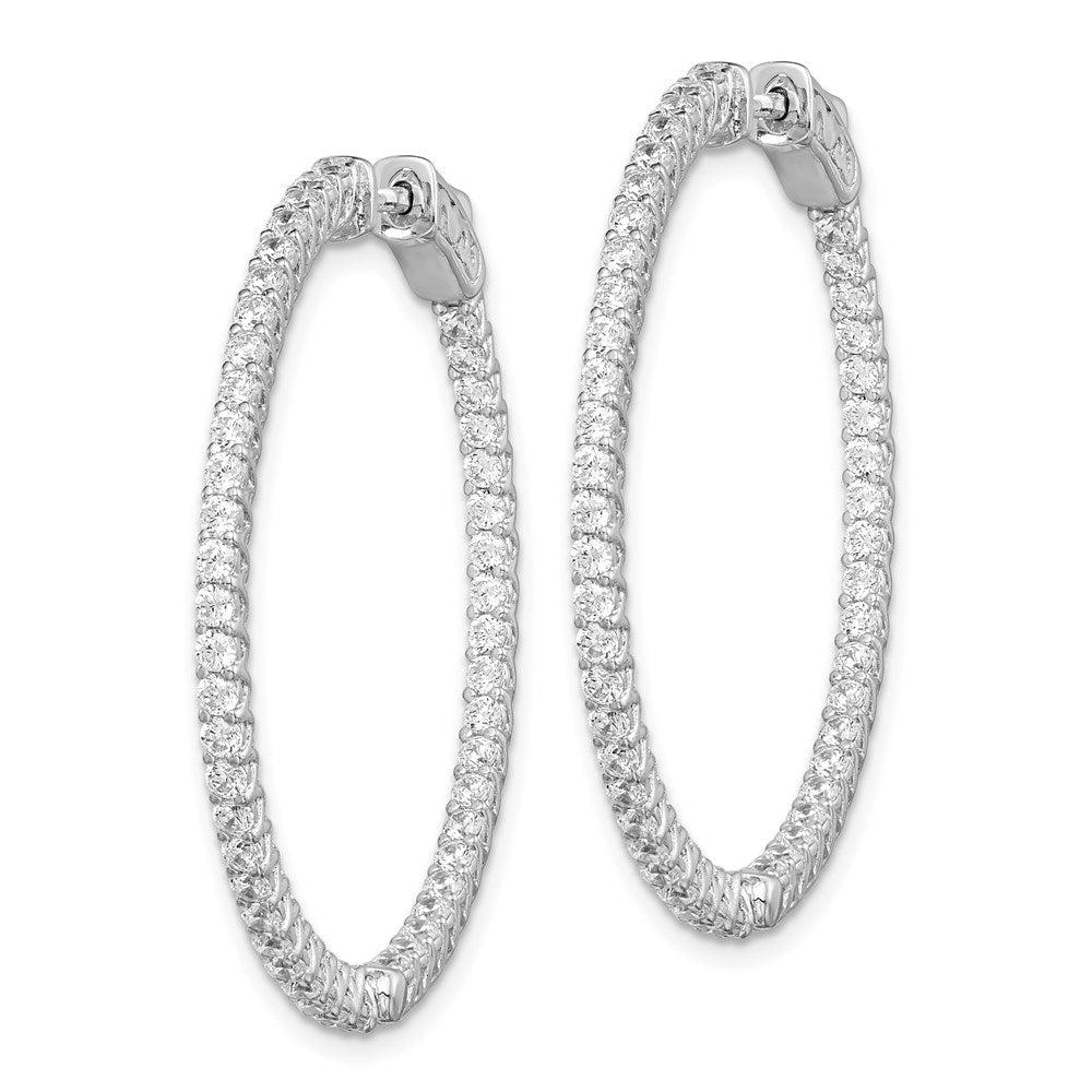 FJC Finejewelers 925 Sterling Silver Rhodium Plated CZ In and Out Round Hoop Earrings 36 x 36 mm