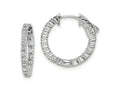 FJC Finejewelers 925 Sterling Silver Rhodium Plated CZ In and Out Round Hoop Earrings 20 x 19 mm