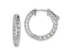 FJC Finejewelers 925 Sterling Silver Rhodium Plated CZ In and Out Round Hoop Earrings 20 x 19 mm
