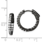 FJC Finejewelers 925 Sterling Silver Black Rhodium Plated CZ In and Out Hoop Earrings 18 x 19 mm