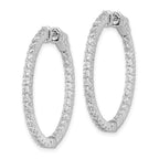 FJC Finejewelers 925 Sterling Silver Rhodium Plated CZ In and Out Round Hoop Earrings 31 x 30 mm