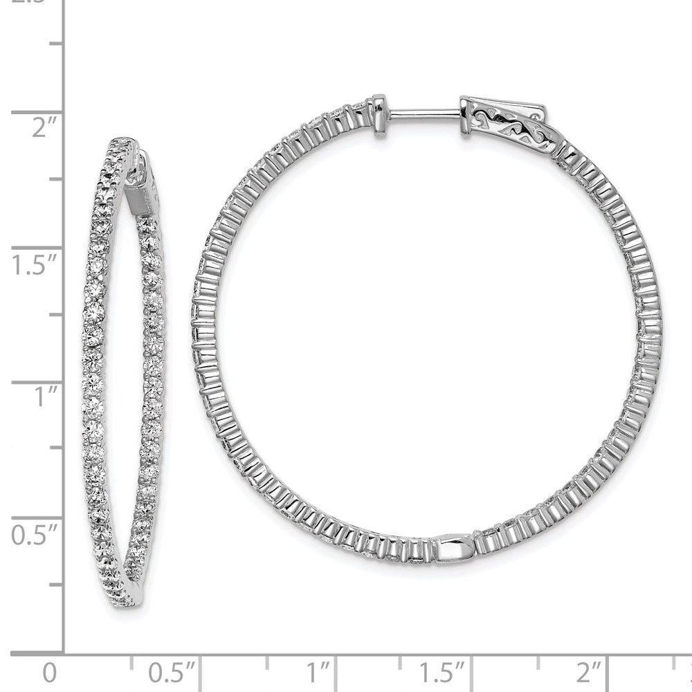 FJC Finejewelers 925 Sterling Silver Rhodium Plated CZ In and Out Round Hoop Earrings 43 x 43 mm