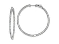 FJC Finejewelers 925 Sterling Silver Rhodium Plated CZ In and Out Round Hoop Earrings 43 x 43 mm