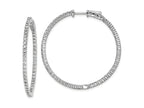 FJC Finejewelers 925 Sterling Silver Rhodium Plated CZ In and Out Round Hoop Earrings 43 x 43 mm