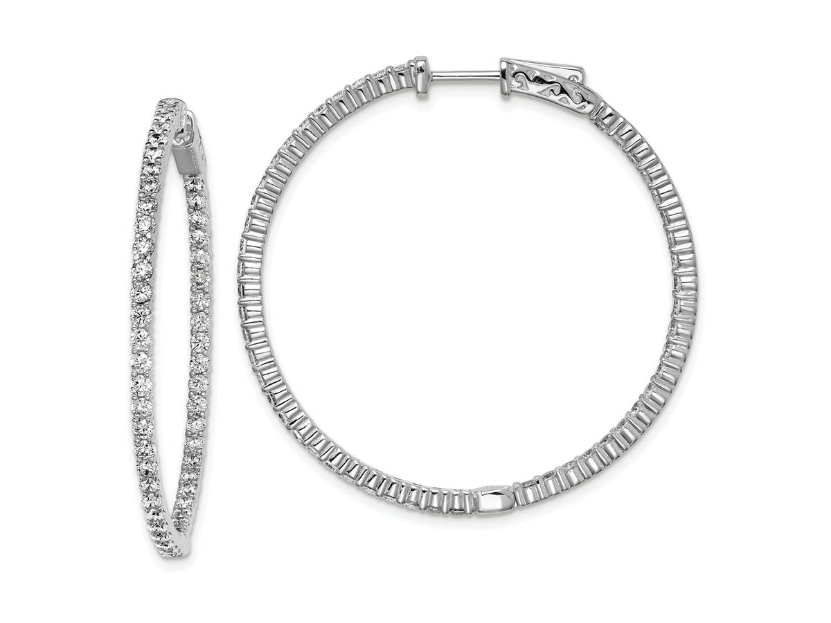 FJC Finejewelers 925 Sterling Silver Rhodium Plated CZ In and Out Round Hoop Earrings 43 x 43 mm